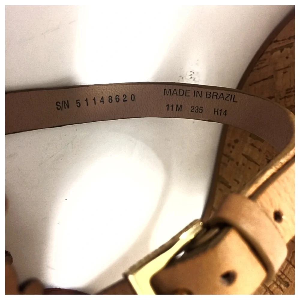 Tory Burch Tan Cork Wedge Sandals